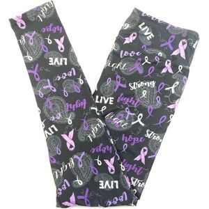 PURPLE EPILEPSY AWARENESS RIBBON CUSTOM LEGGINGS